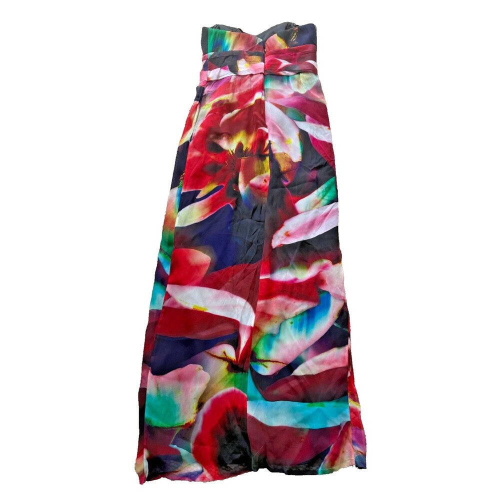 NICOLE MILLER Petal Power Floral Chiffon Strapless Empire Gown 0 $565 - Picture 12 of 12